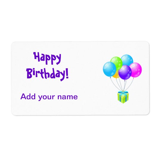 誕生日棒つきキャンデーラベルパーティがラッパーラベルを優先 ラベル (正面)