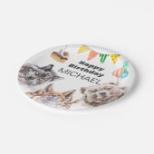 誕生日森の動物パーティー オーダーメイド 水彩画 ペーパープレート (アングル)