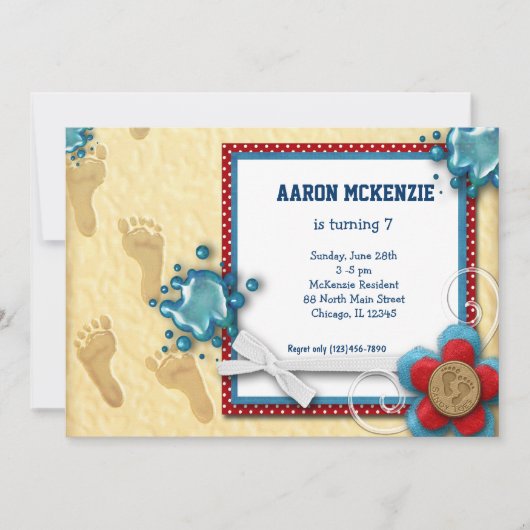 誕生日機器 招待状 (正面)