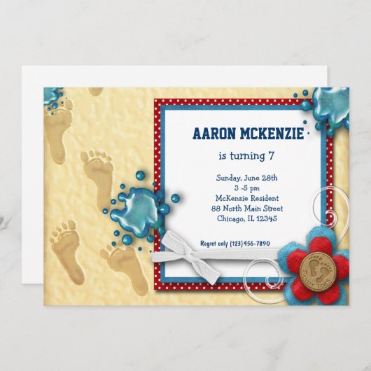 誕生日機器 招待状 (正面/裏面)