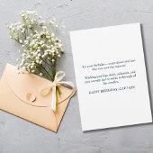 誕生日機青と金ゴールド水色エレガント 招待状