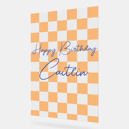 誕生日歓迎 アクリルサイン (傾斜)