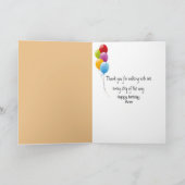 誕生日母と娘の歩くザビーチ カード (内部)