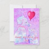 誕生日母カードエレファントママとベビー カード (裏面)