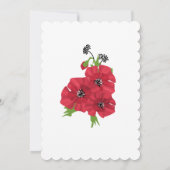 誕生日母マザー編集可能パーソナライズされた赤フロー 案内状 (裏面)