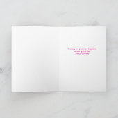 誕生日気にの思いピンク折りグリーティングカード カード (内部)