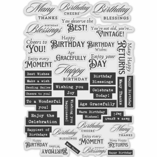 誕生日気持ち語 シール (正面)