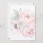 誕生日水彩ピンクのバラの花 招待状 (裏面)