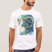 誕生日水彩山羊座Tシャツ Tシャツ (正面)