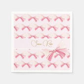 誕生日水彩弓かわいいピンク スタンダードカクテルナプキン (正面)