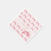 誕生日水彩弓かわいいピンク スタンダードカクテルナプキン (角)