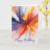 誕生日水彩抽象芸術 カード (黄色い花)