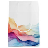 誕生日水彩虹の波 ミディアムペーパーバッグ (裏面)