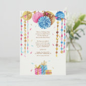 誕生日水彩 招待状 (スタンド正面)