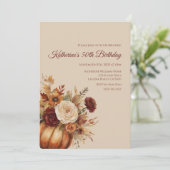 誕生日水色かぼちゃと花 –  招待状 (スタンド正面)