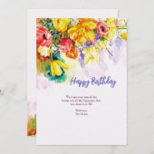 誕生日水色グリーティングカード 案内状 (正面/裏面)