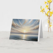 誕生日海サンライズシースケープ カード (黄色い花)