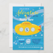誕生日海底水泳パーティー海招待状 招待状 (正面)