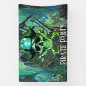 誕生日海賊版パーティースカルテーマハウスフラグ 横断幕 (縦)