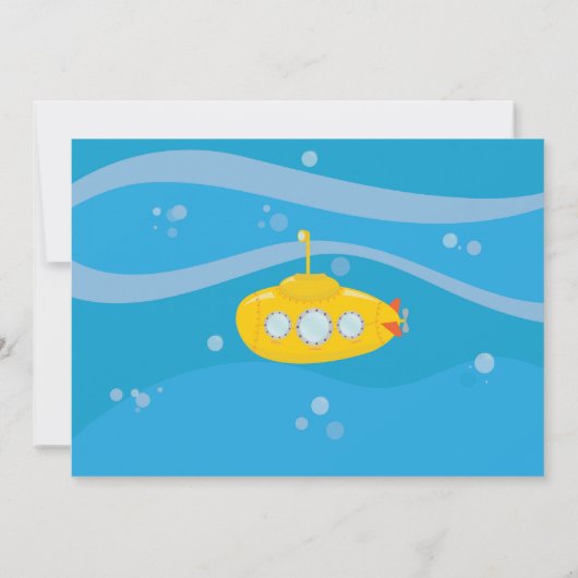 誕生日潜水艦スイミングパーティーフォト招待状 招待状 (裏面)