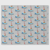 誕生日灯台（波付） ラッピングペーパー (フラット)