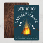 誕生日焚き火パーティーのご案内 招待状 (正面/裏面)