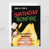 誕生日焚き火招待状 招待状 (正面/裏面)