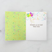 誕生日熊(風船・紙吹雪) カード (内部)