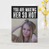 誕生日熱い女の子"年を取る"からかうジョーク カード (黄色い花)