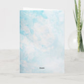 誕生日熱気球かわいい虹のハート猫 カード (裏面)