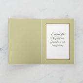 誕生日熱狂するロバが帽子をかぶる カード (内部)