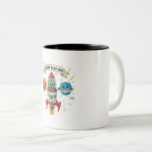 誕生日爆破！かわいいエイリアンインRocket Ship ツートーンマグカップ (正面右)