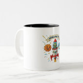 誕生日爆破！かわいいエイリアンインRocket Ship ツートーンマグカップ (正面左)