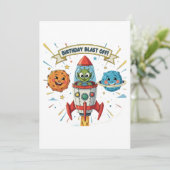 誕生日爆破！かわいいエイリアンインRocket Ship 招待状 (スタンド正面)