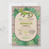 誕生日爬虫類子ども用誕生日トカゲクロール 招待状 (正面)