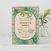 誕生日爬虫類子ども用誕生日トカゲクロール 招待状 (スタンド正面)