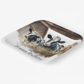 誕生日牛と干し草 ペーパープレート (傾斜あり)