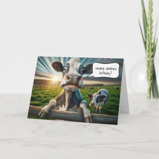 誕生日牛 カード (正面)
