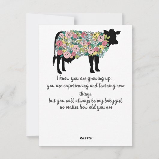 誕生日牛 シーズンカード (裏面)