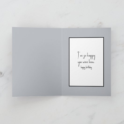 誕生日犬がのまわりにドアを覗く カード (内部)