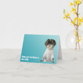 誕生日犬カード カード (黄色い花)