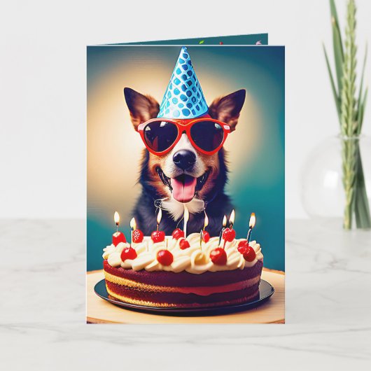 誕生日犬サングラス カード (正面)