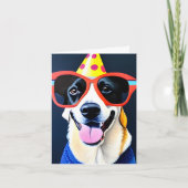 誕生日犬折りグリーティングカード カード (正面)