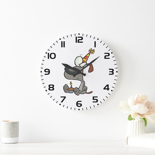 誕生日犬 ラージ壁時計