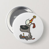 誕生日犬 缶バッジ (正面&裏面)