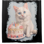 誕生日猫かわいい シャワーカーテン (正面)