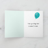 誕生日猫がお風呂に カード (内部)