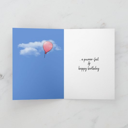 誕生日猫と気球 カード (内部)