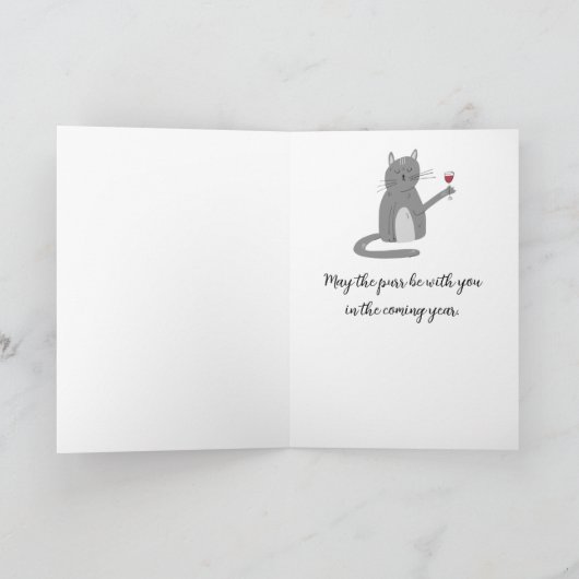 誕生日猫の木目付き シーズンカード (内部)