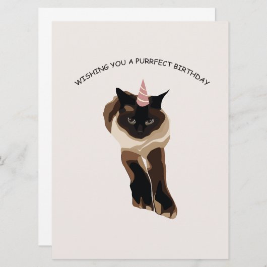 誕生日猫カード (正面/裏面)
